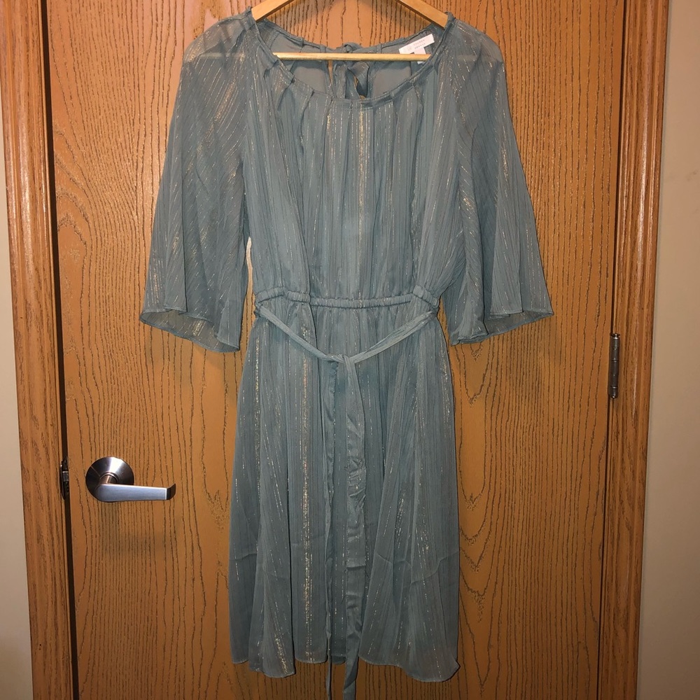 NEW Lauren Conrad Teal and Gold BEAUTIFUL dress!!